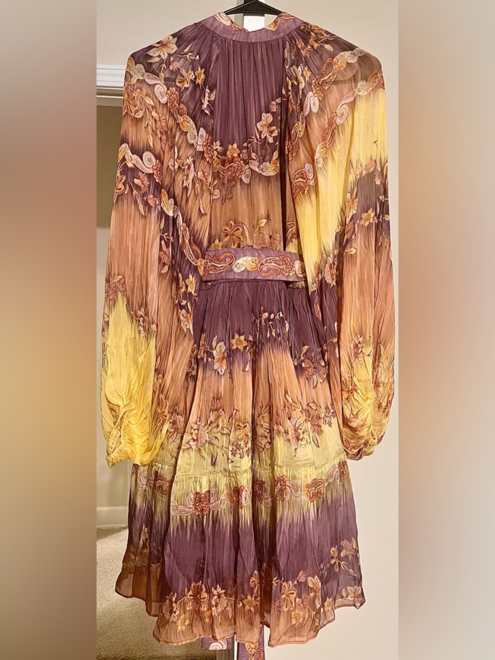 La Fuori Rainbow Stripe 100% Silk Dress size XS NWT MSRP $790 - Picture 3 of 5